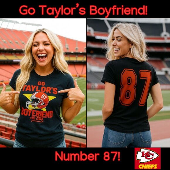 Go Taylor's Boyfriend T-Shift. Kansas City Chefs / Travis Kelce - Picture 1 of 8